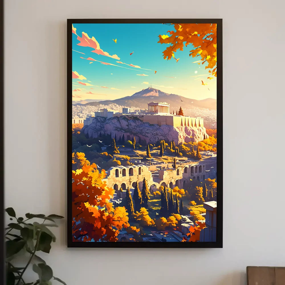 Ancient Greece Acropolis Poster: Timeless Autumn Beauty
