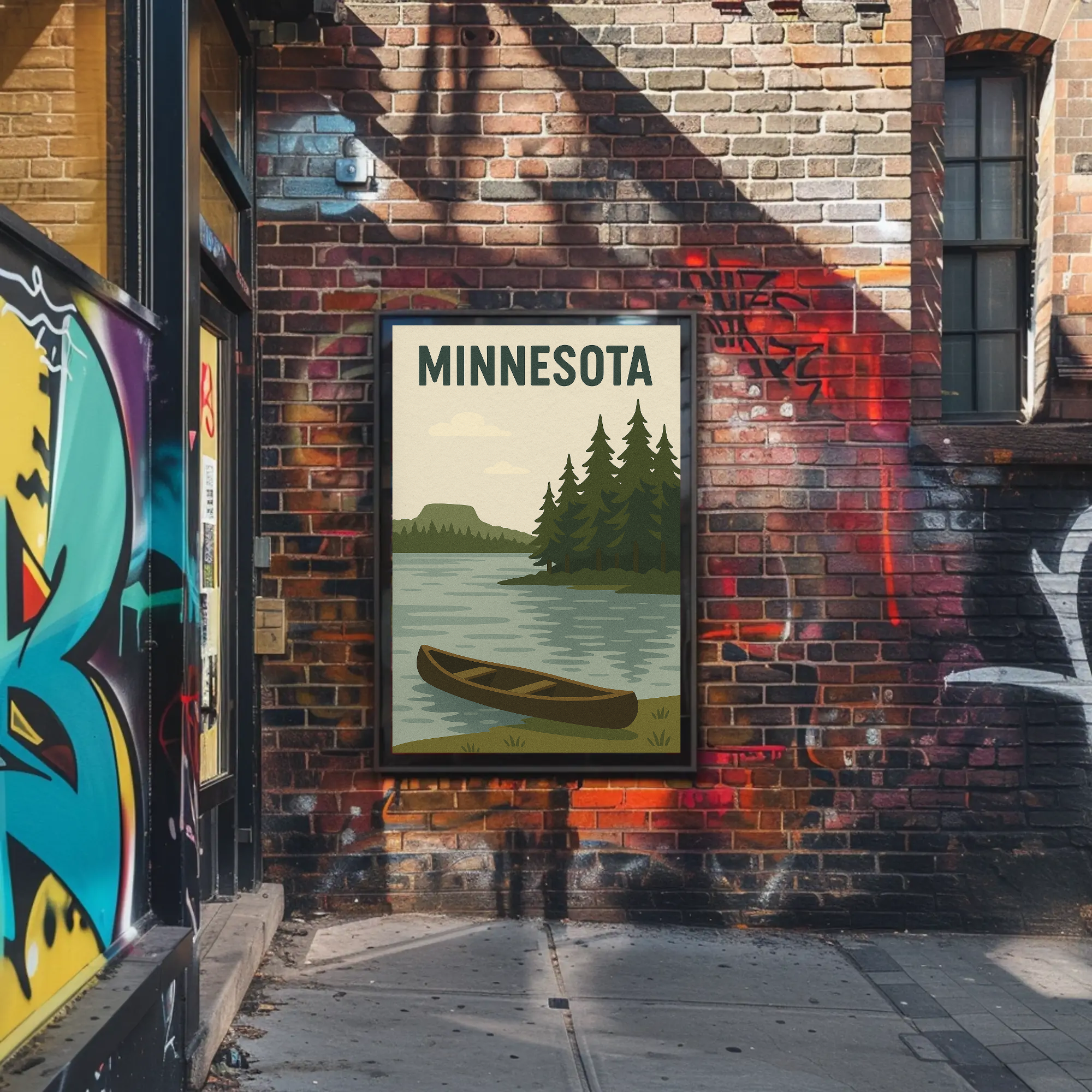 Vintage Minnesota Scenic Travel Poster