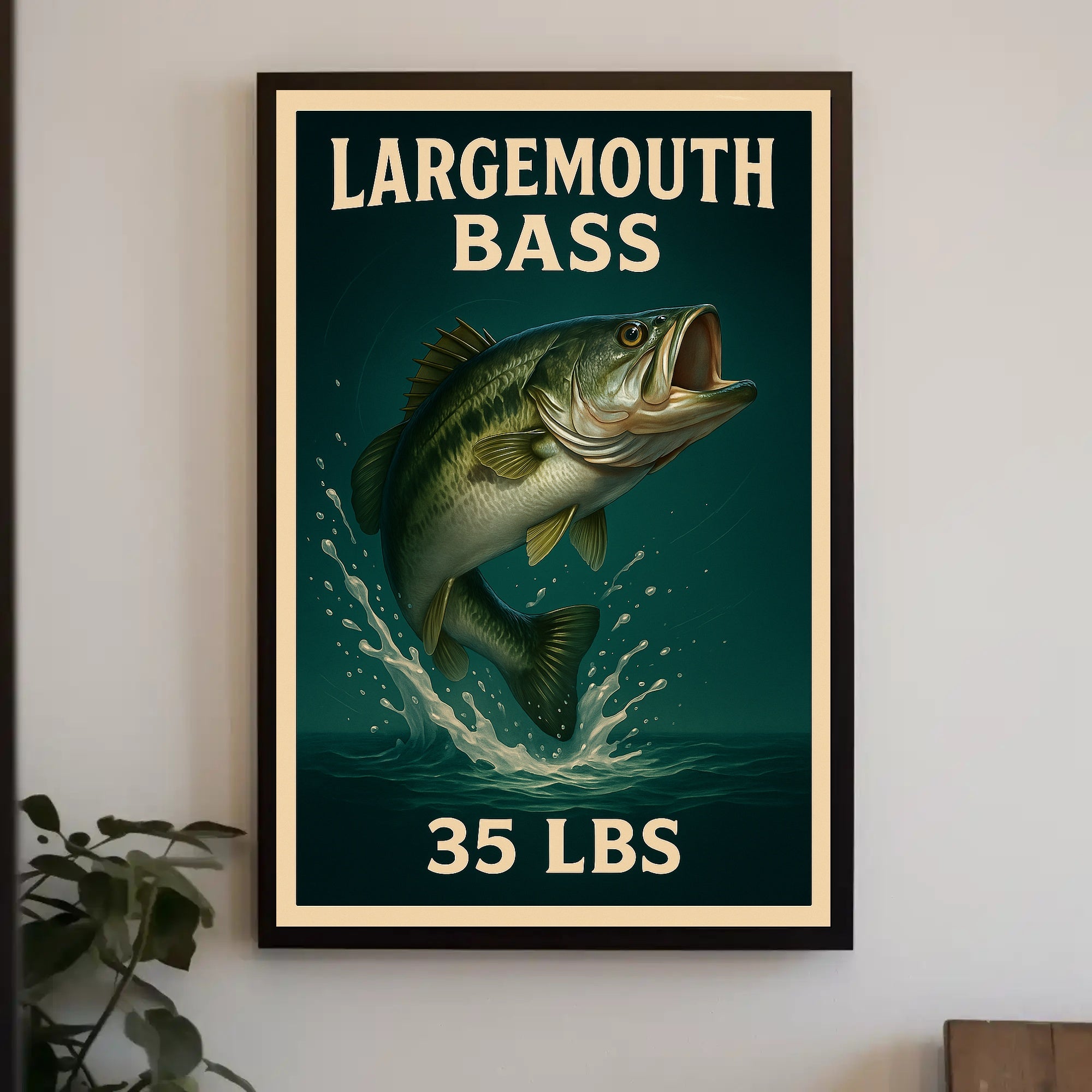 Largemouth Bass 35 LBS Poster PosterGoat