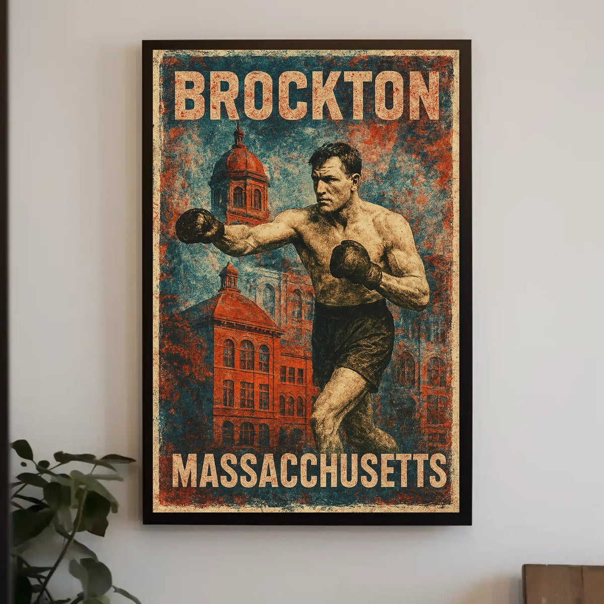 Brockton Boxing Heritage Vintage Wanderlust Poster