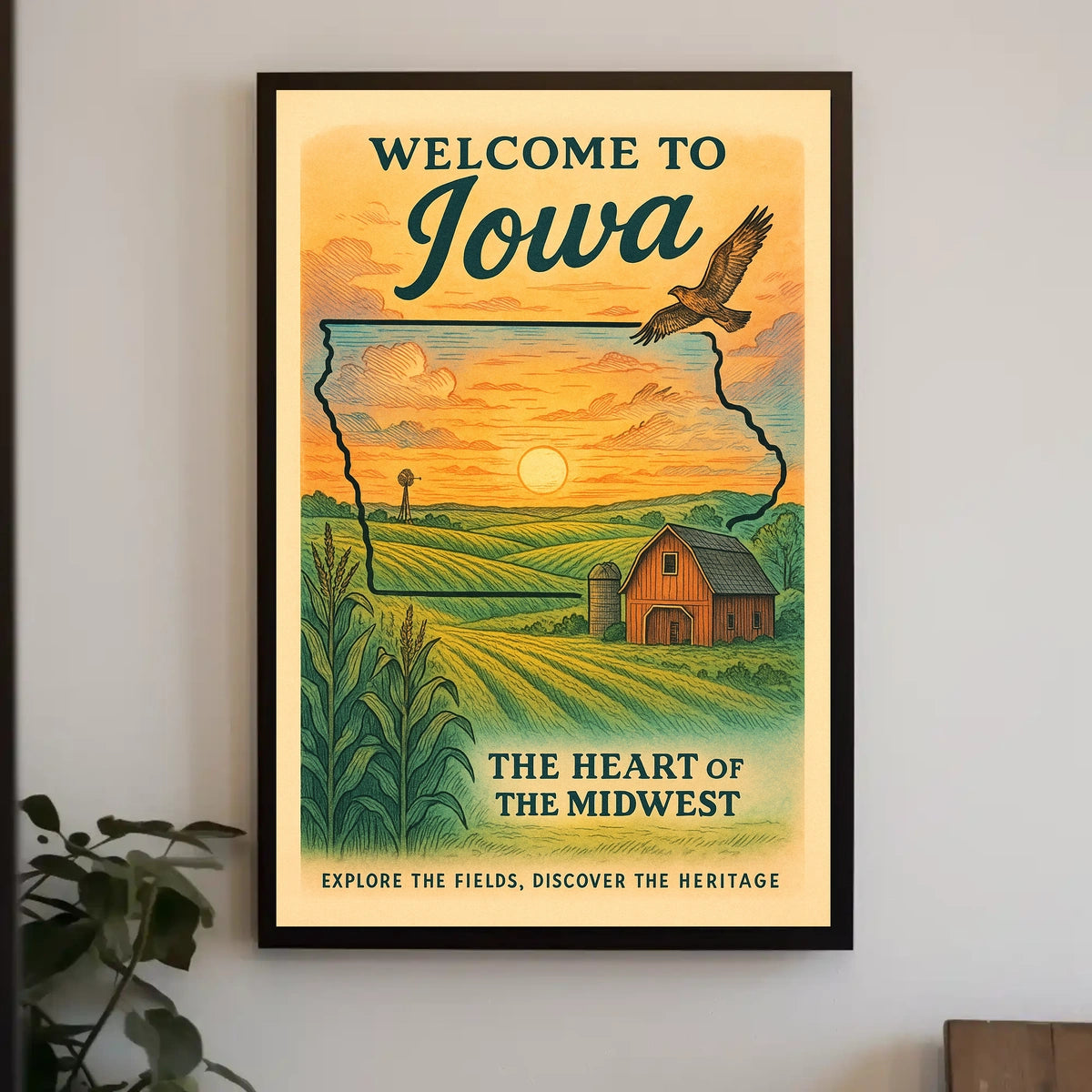Welcome to Iowa The Heart of the Midwest Poster