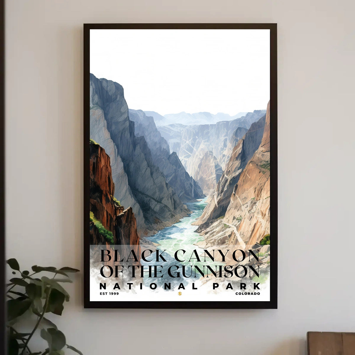 Black Canyon of the Gunnison Watercolor Wall Art Poster