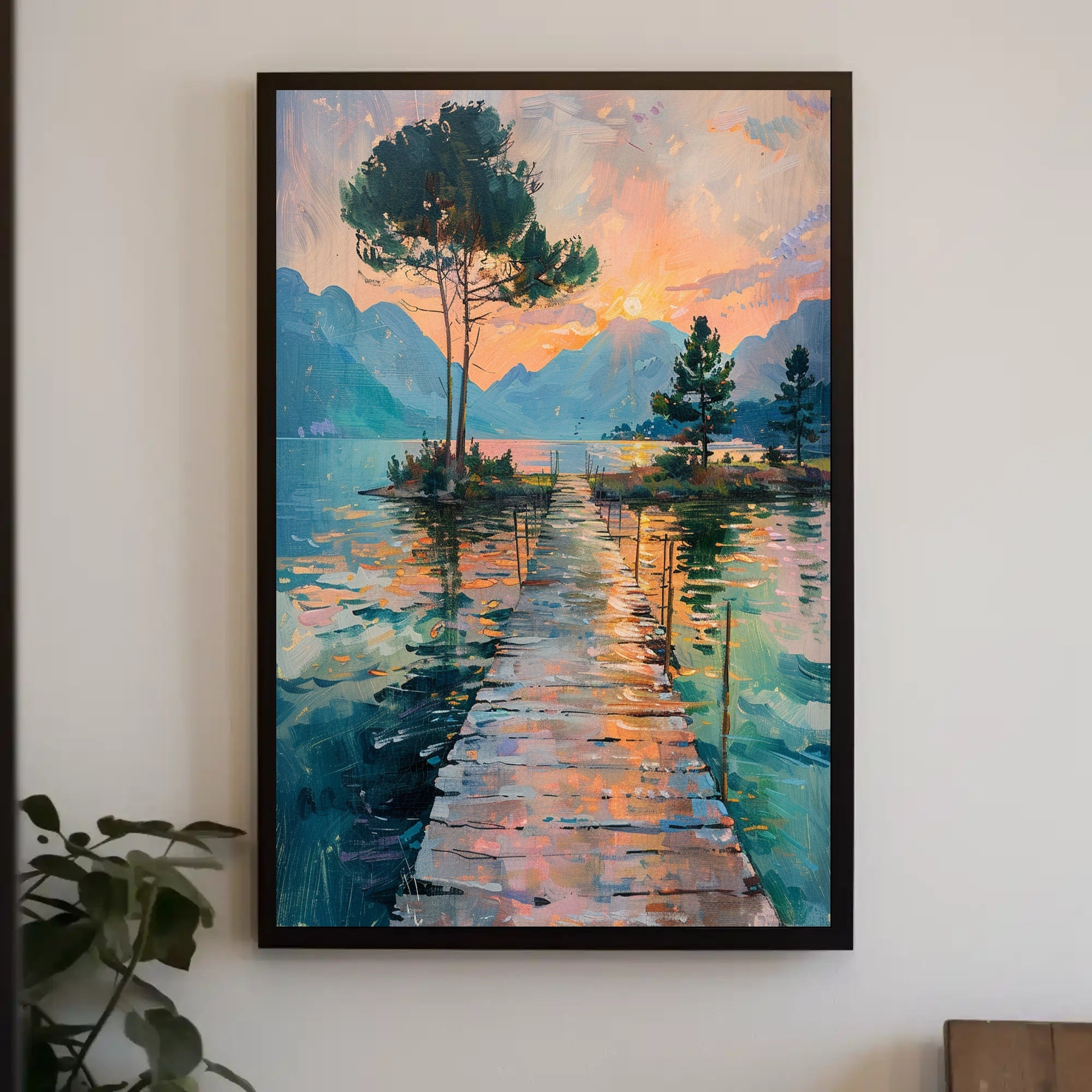 Idyllic Sunset Landscape Art Print - Abstract or Artistic Poster PosterGoat