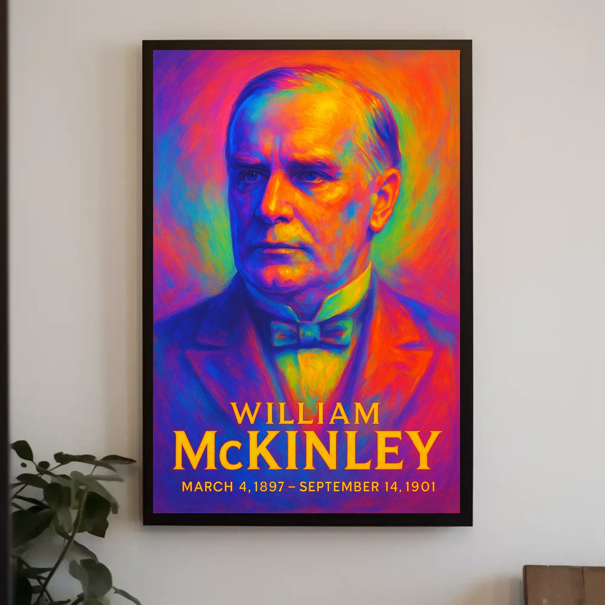 William McKinley 25th President of the United States Neon Gradient Overlay Poster