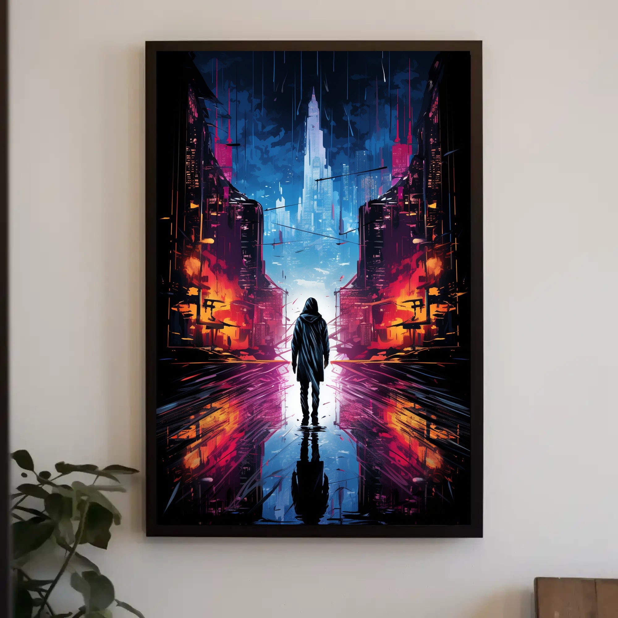 Neon Cityscape Poster