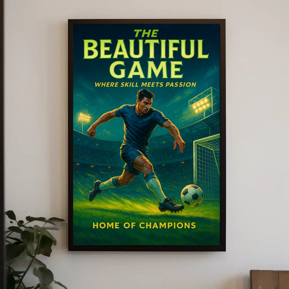 Soccer Champion in Action: Inspiring Sports Poster PosterGoat