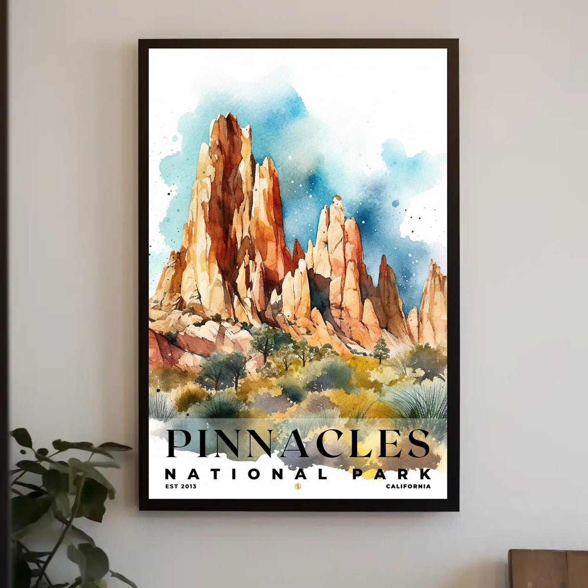 Pinnacles Watercolor Wall Art Poster