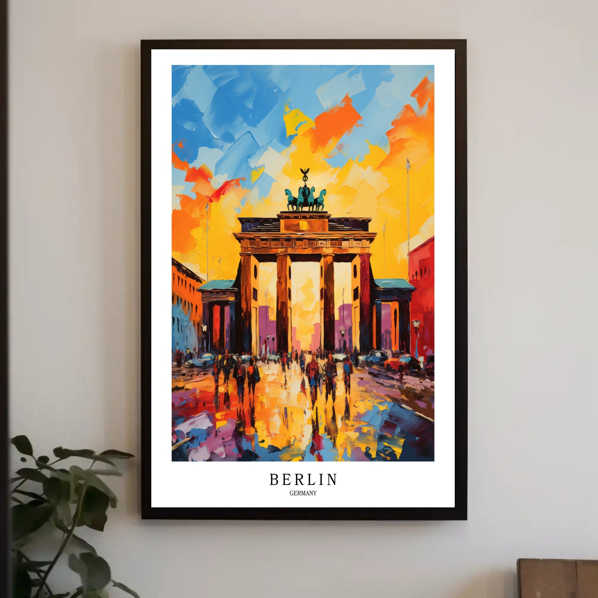 Berlin Brandenburg Gate Vibrant Urban Cityscape Abstract Artistic Poster PosterGoat