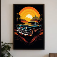 Retro Sunset Drive Poster