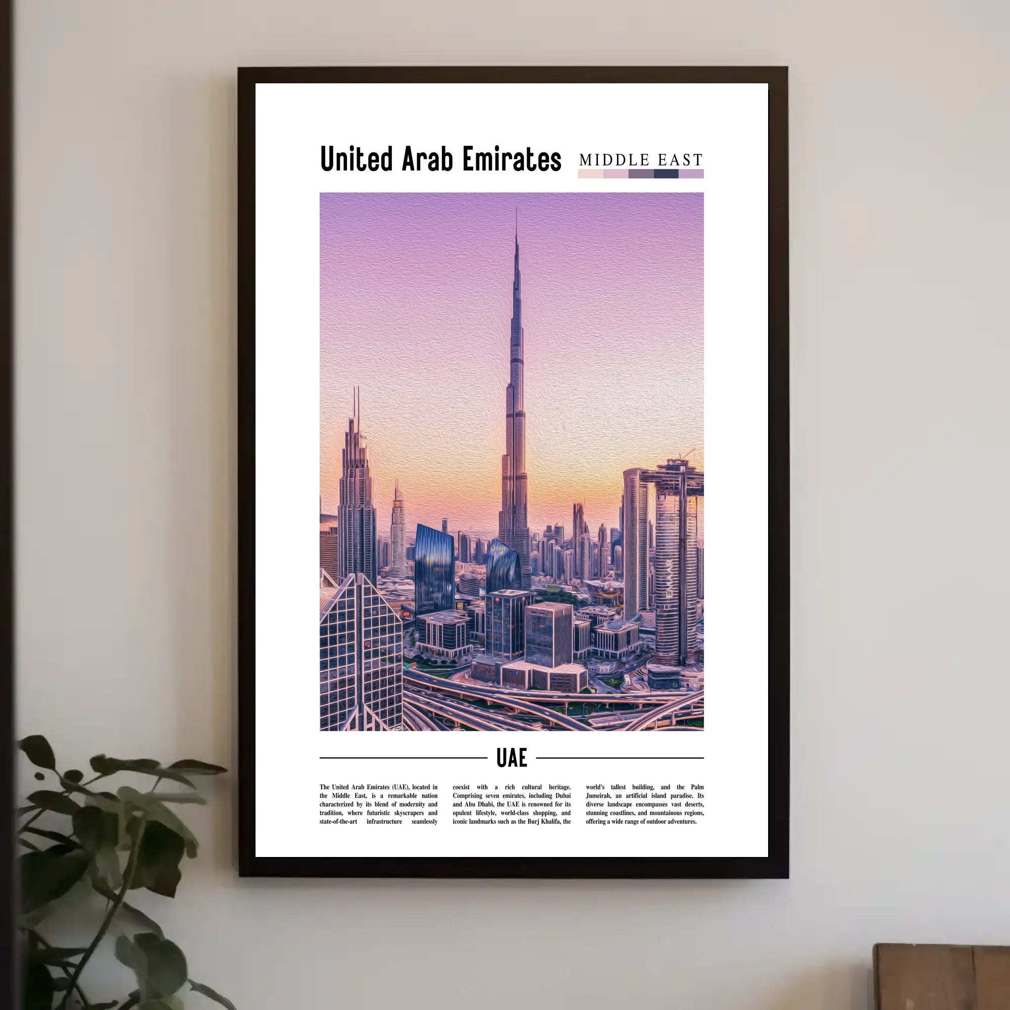 UAE Skyscraper Panorama Modern Cityscape Urban or Cityscape Poster PosterGoat