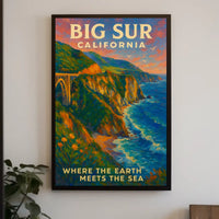 Big Sur California Poster Majestic Ocean View Nature Lovers