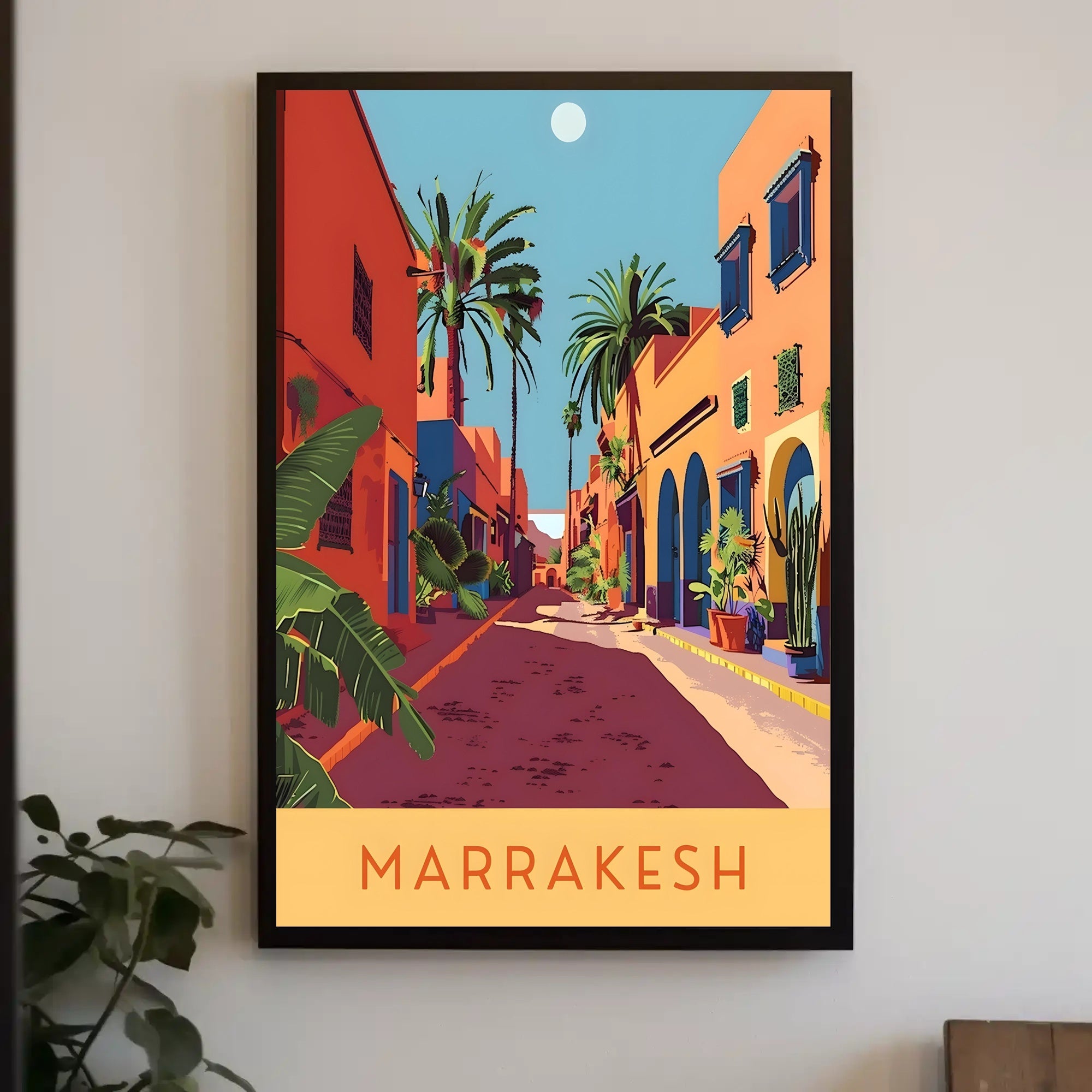 Marrakesh Vintage Vibes Street Scene Travel Poster