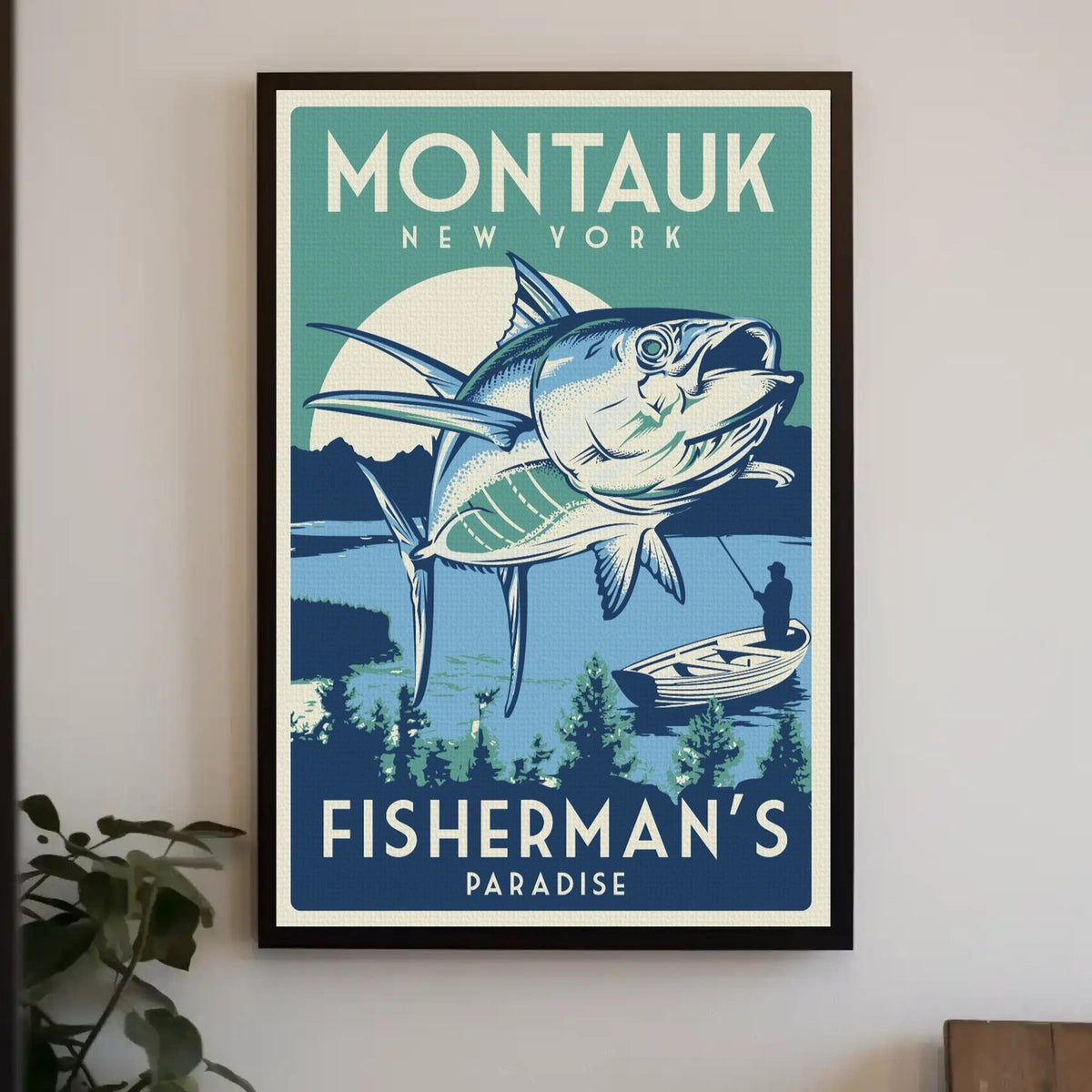 Montauk Fisherman’s Paradise Retro Travel Poster