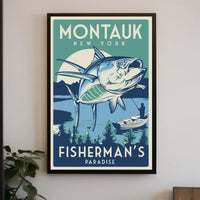 Montauk Fisherman’s Paradise Retro Travel Poster