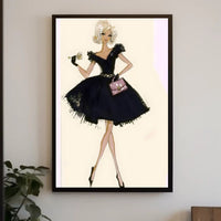 Fashion Illustration in Black Poster