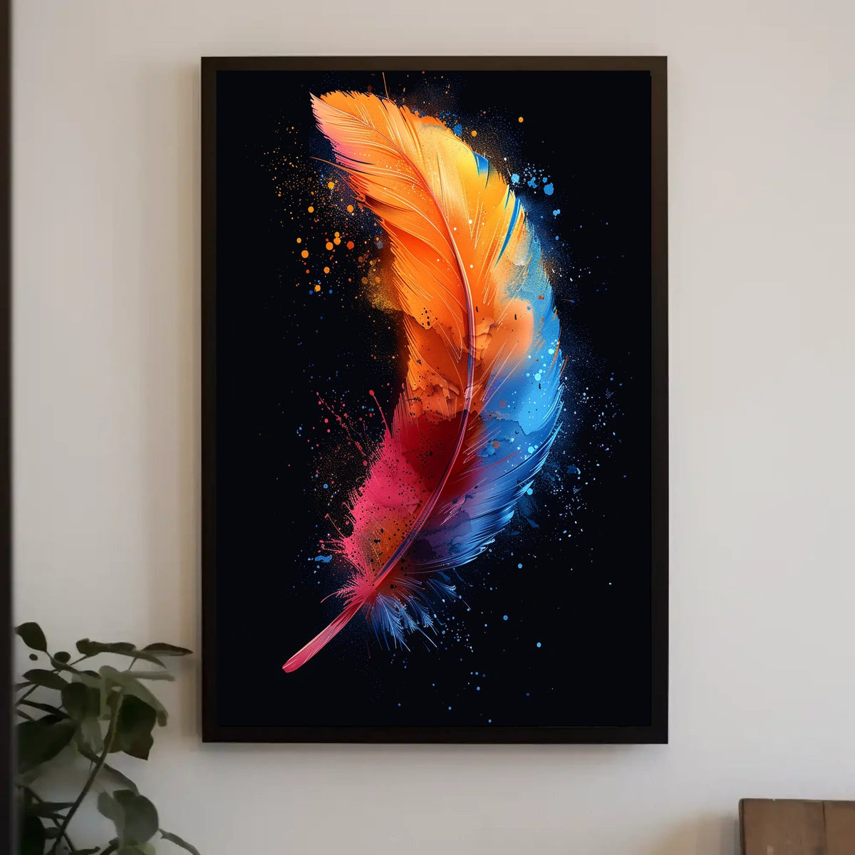 Vibrant Feather Art Poster