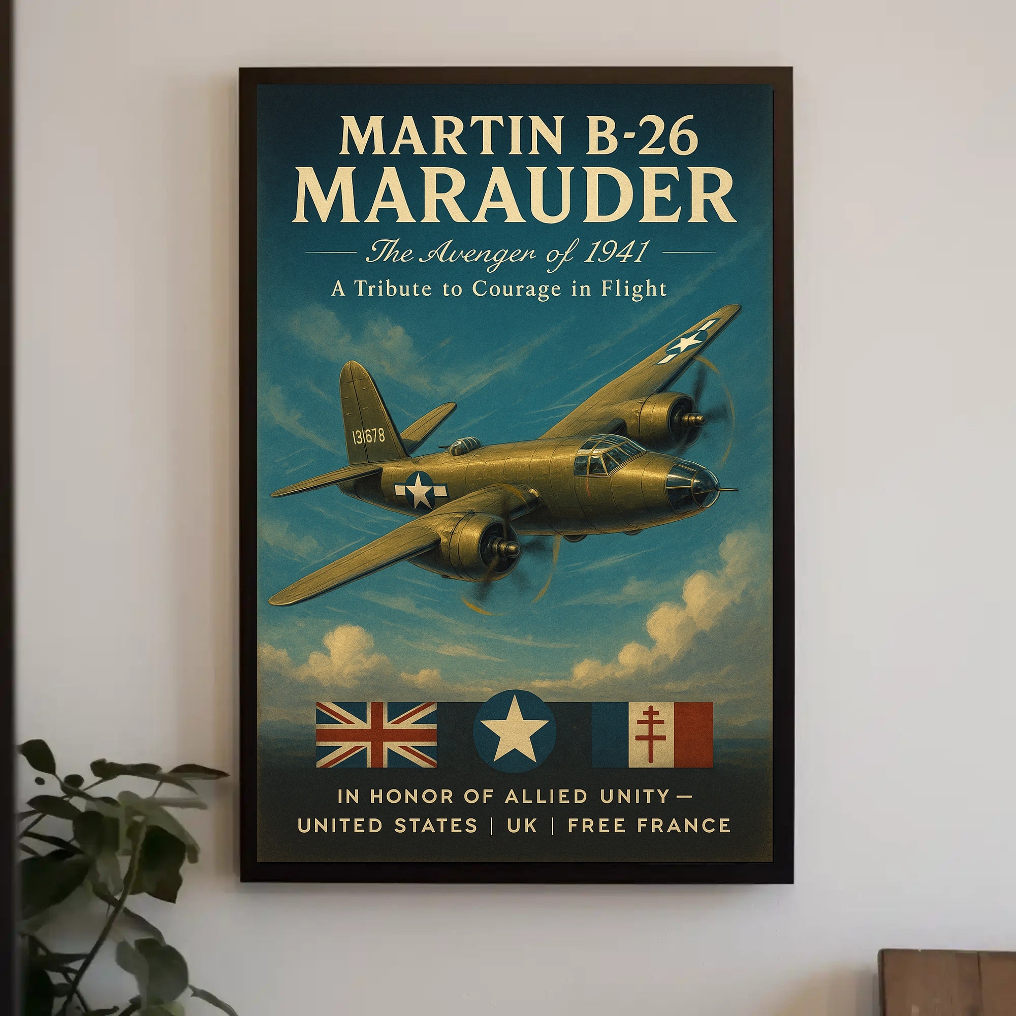 Martin B26 Marauder Vintage Poster Print 1941