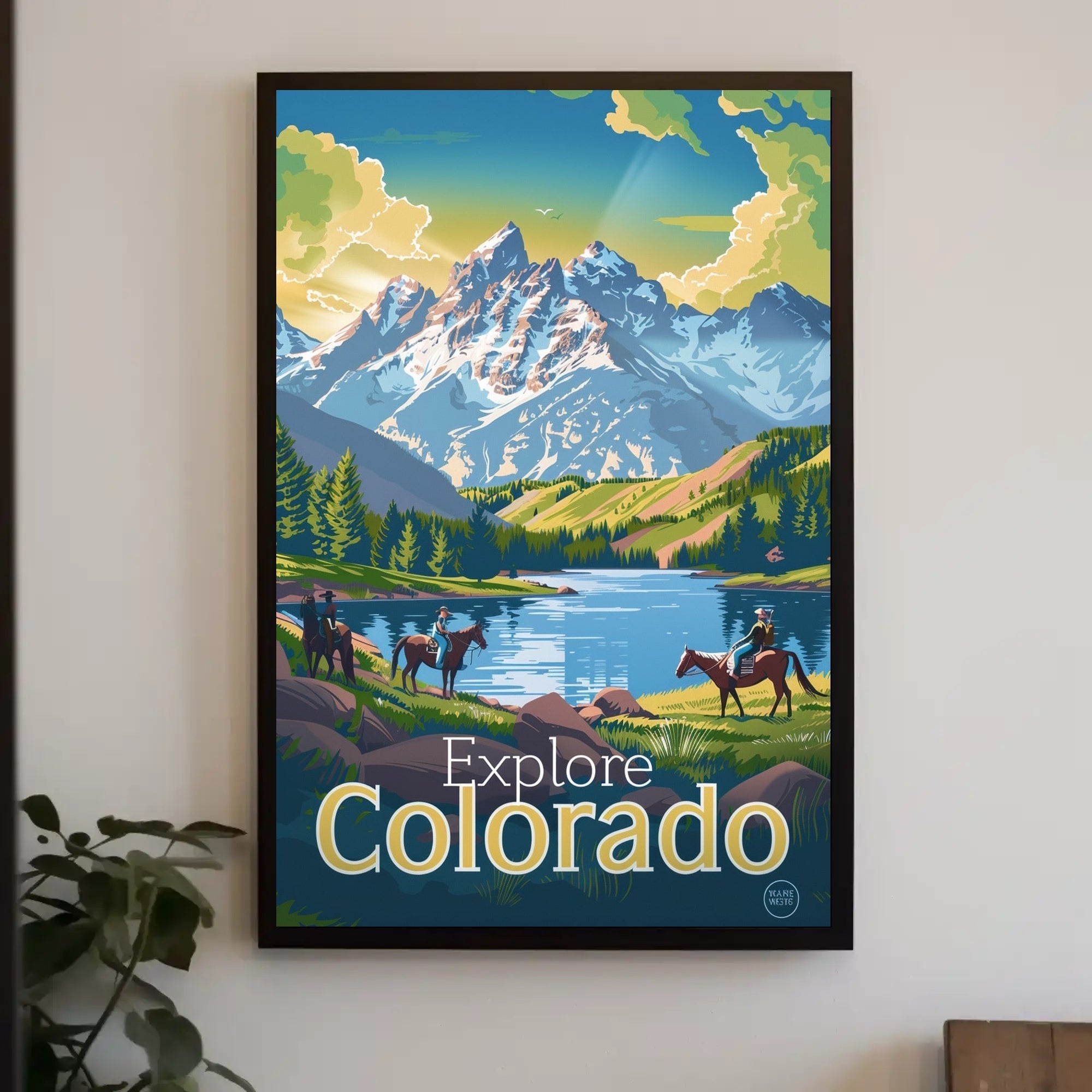 Colorado Mountain Adventure Vintage Travel Poster