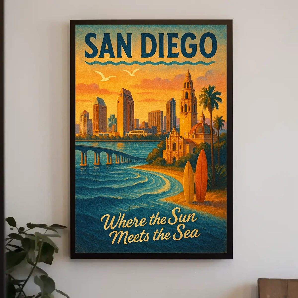 San Diego Where The Sun Meets The Sea Poster