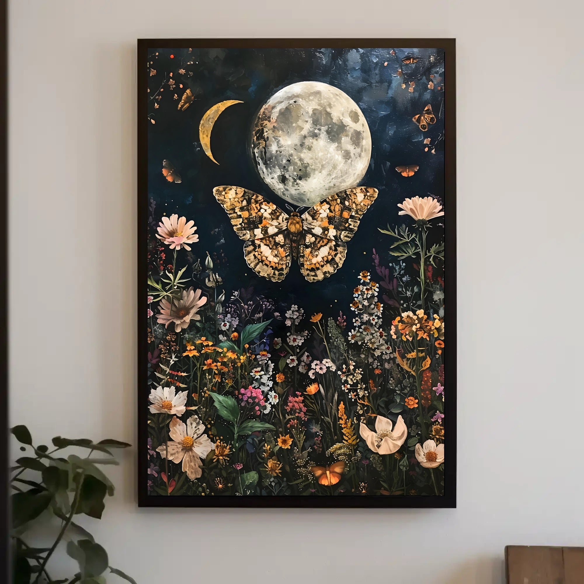 Moonlit Garden Dreamscape Fantasy Poster