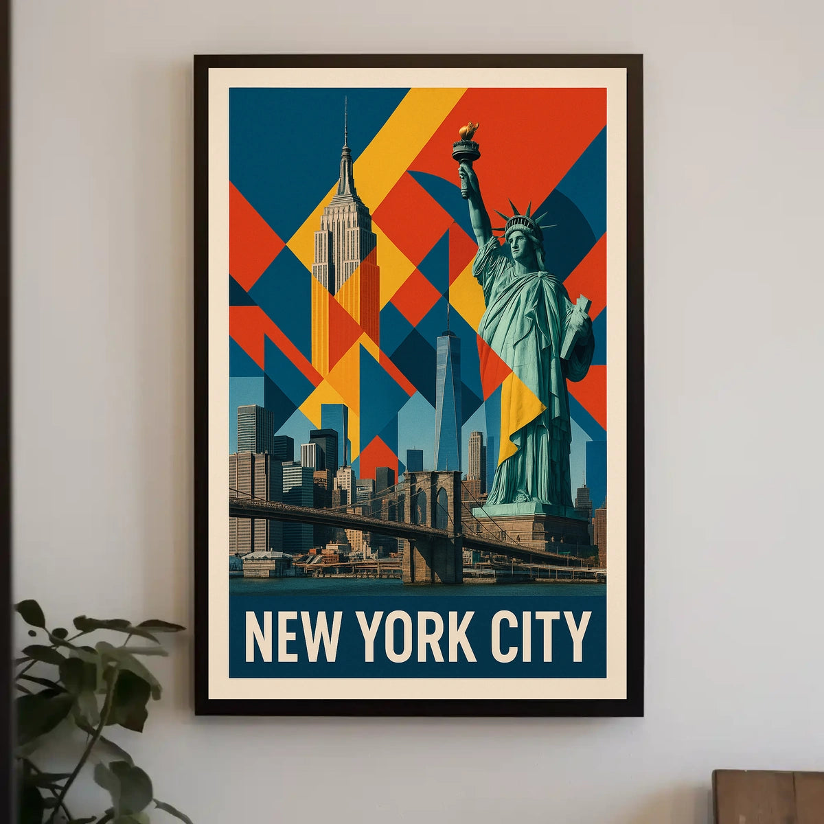 New York City Iconic Landmarks Poster Modern Wall Art