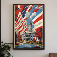 Vintage Pennsylvania State Capitol Travel Poster