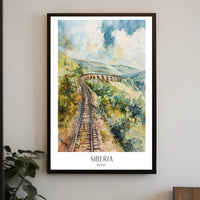 Siberian Railway Adventure in Watercolor Travel Poster PosterGoat