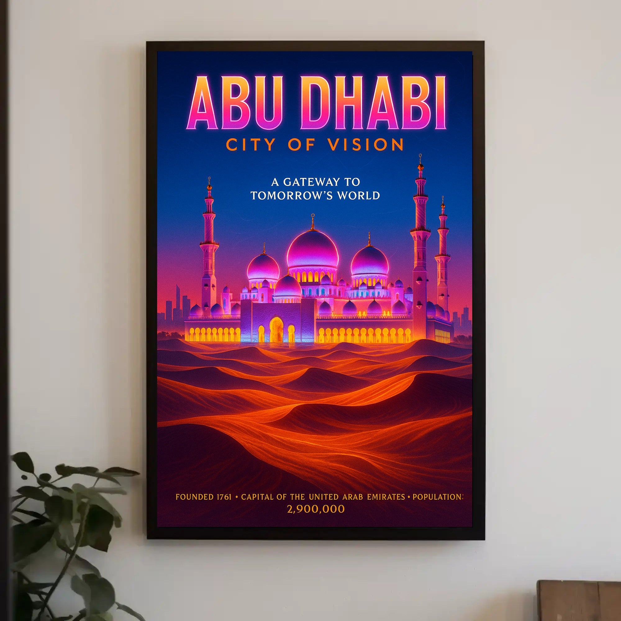 Abu Dhabi City of Vision Travel Poster
