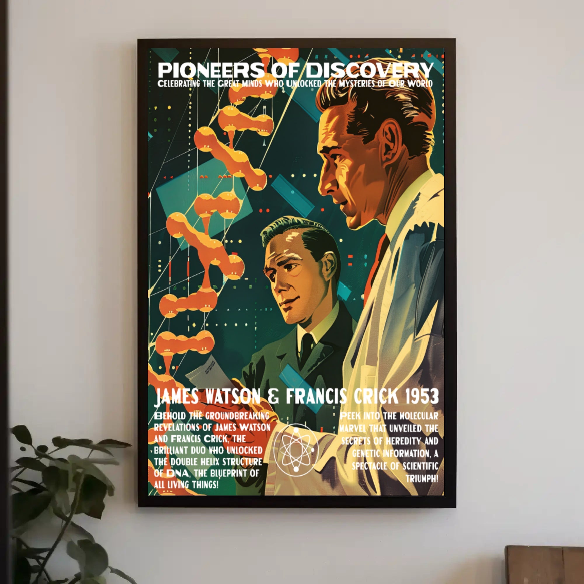 DNA Double Helix Discovery Commemorative Educational Poster
