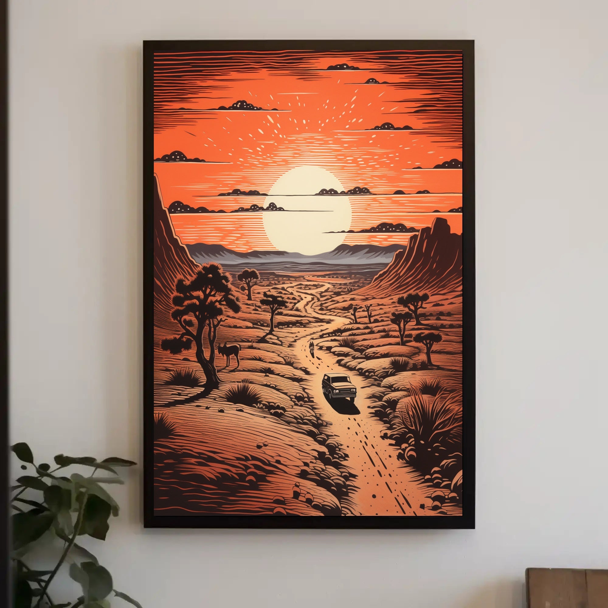 Desert Journey At Sunset Poster