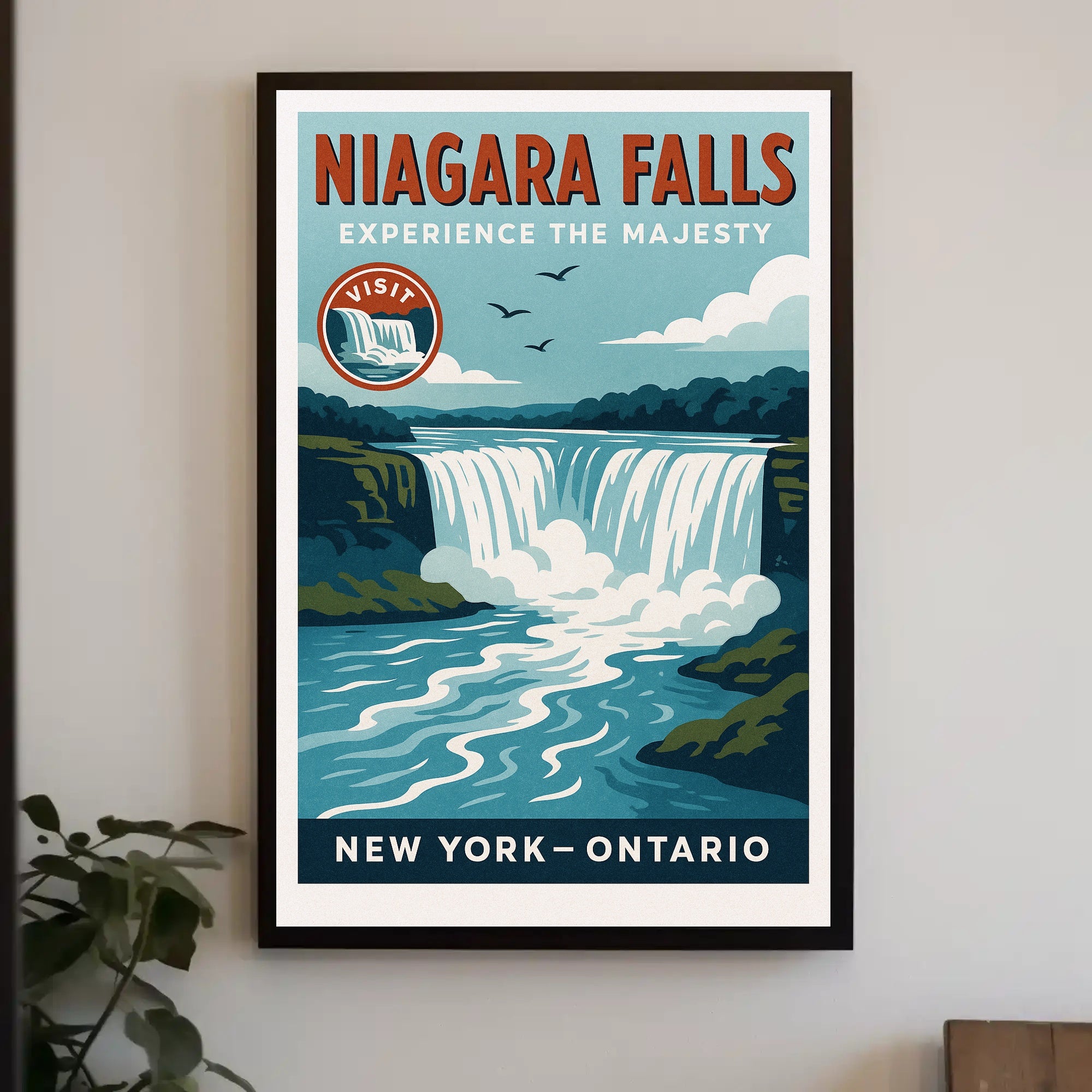 Niagara Falls Experience the Majesty Poster PosterGoat