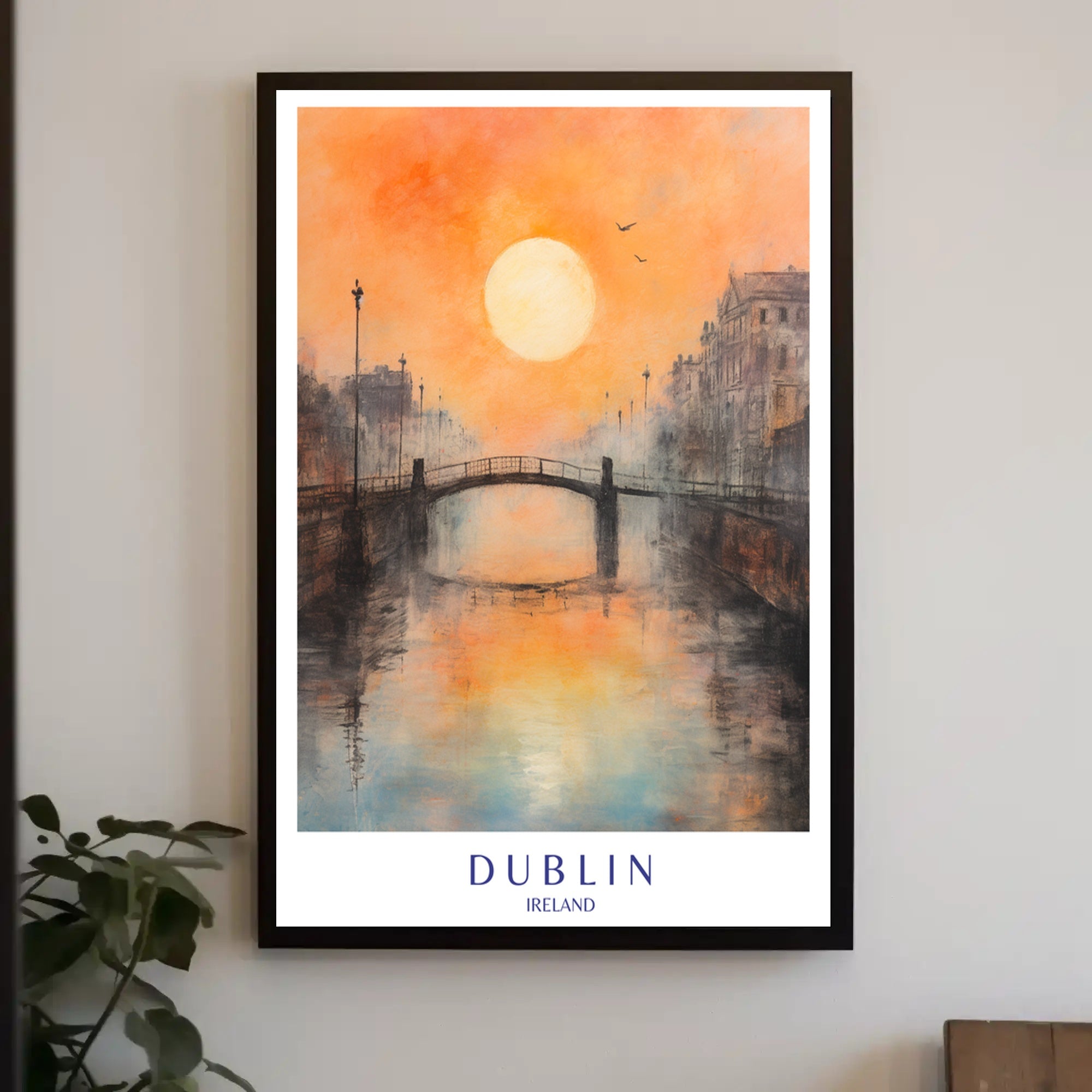 Sunset Over Dublin Bridge Poster PosterGoat
