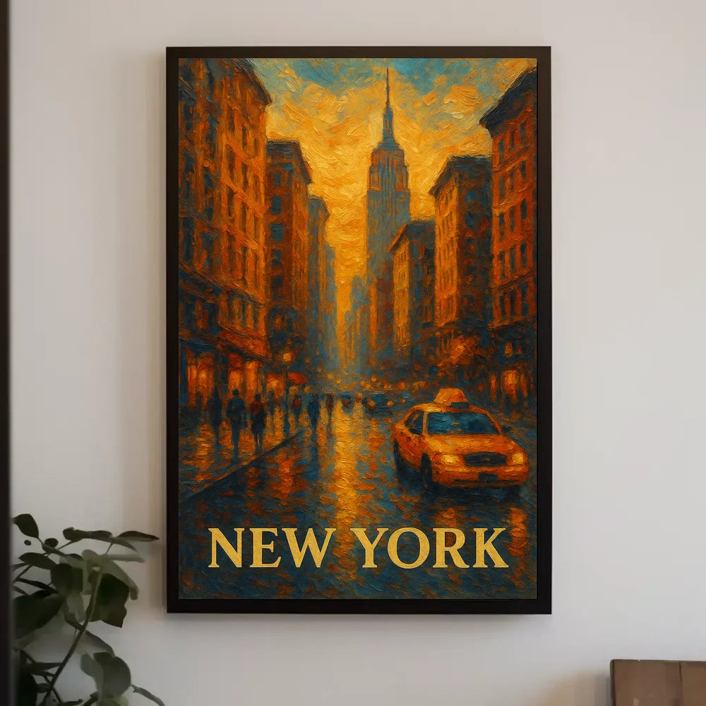 Digital New York Skyline Poster Museum Quality Urban Decor
