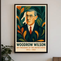Woodrow Wilson Vintage Patriotic Graphic Art Poster