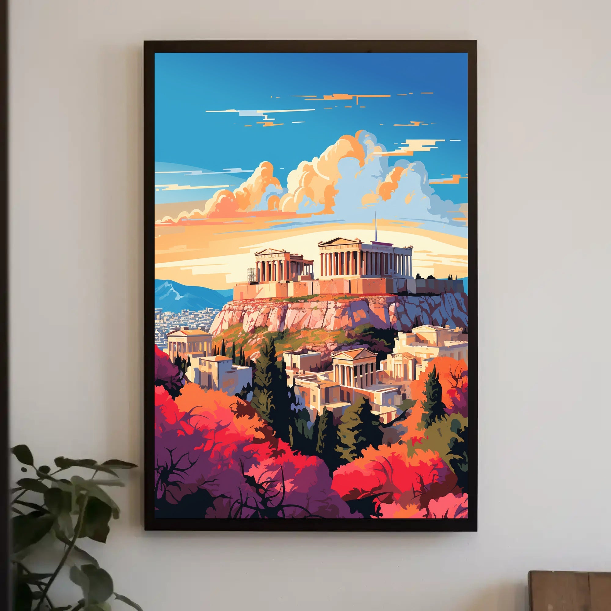 Acropolis Athens Scenic Art Print Cultural or Heritage Poster
