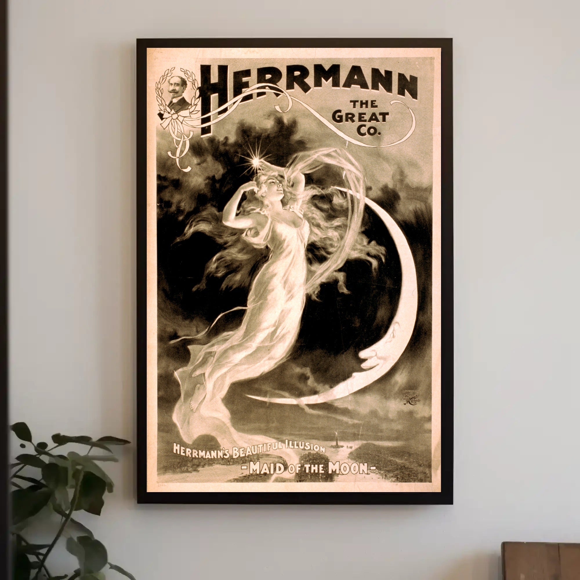 Herrmann's Magical Illusion Art Nouveau Cultural Poster