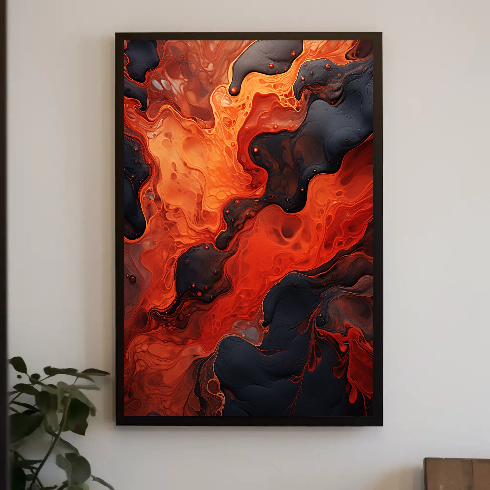 Fiery Abstract Flow Abstract Poster