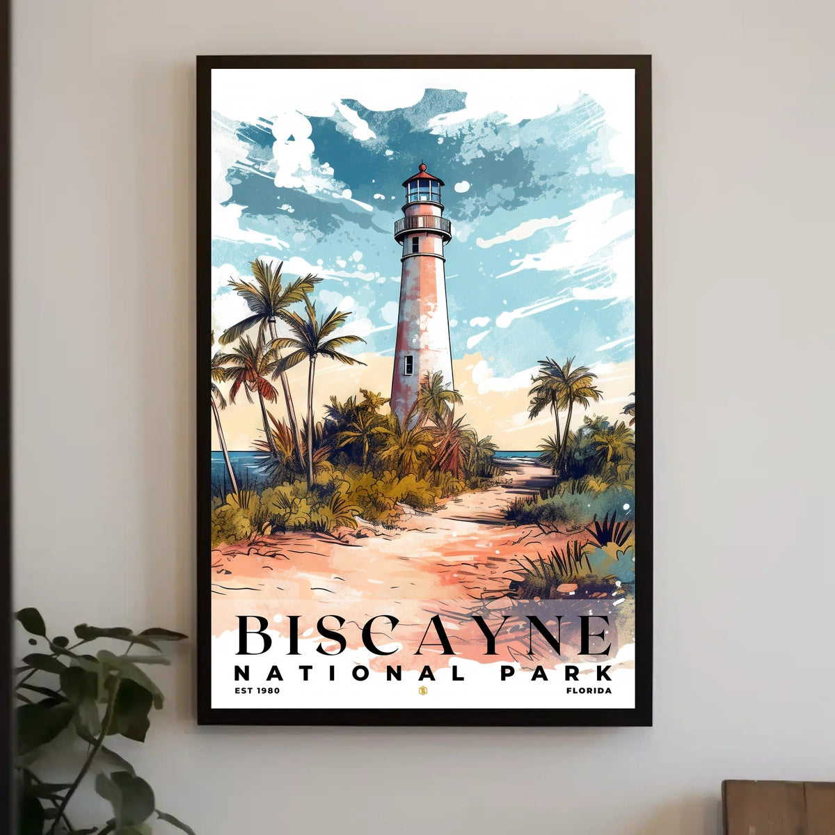 Biscayne Watercolor Wall Art Poster
