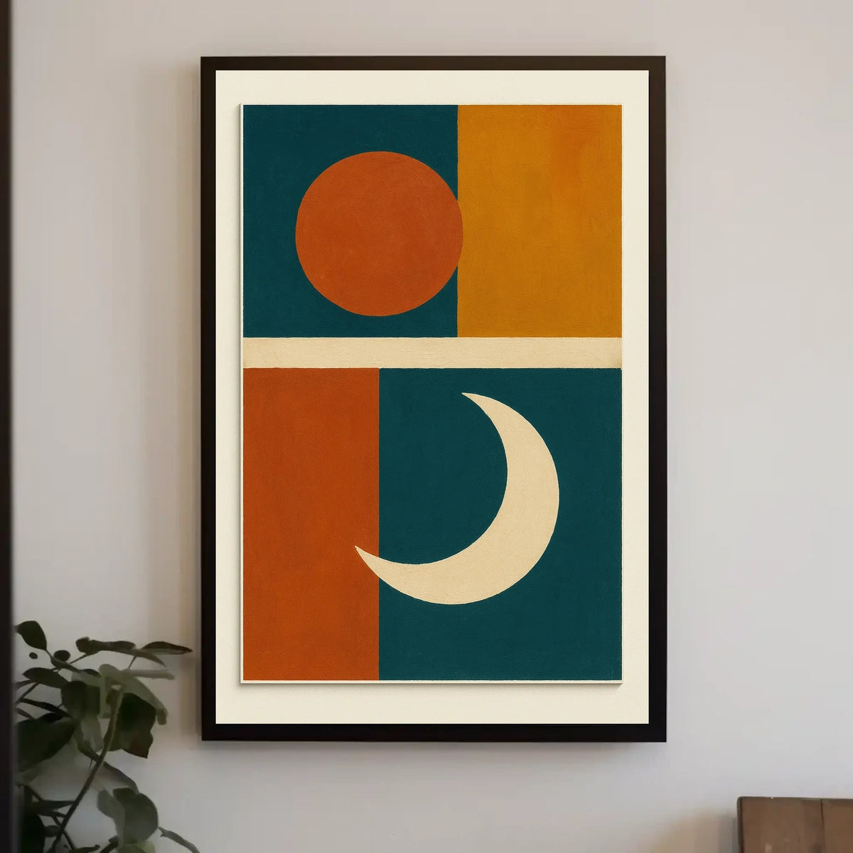 Sun and Moon Abstraction Poster