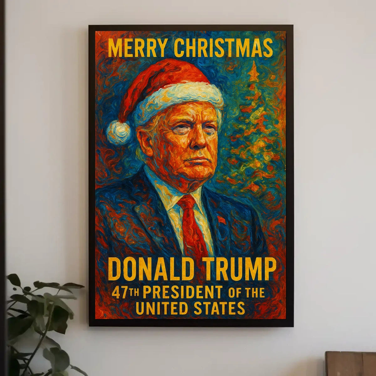 Donald Trump Santa Hat Christmas Political Poster