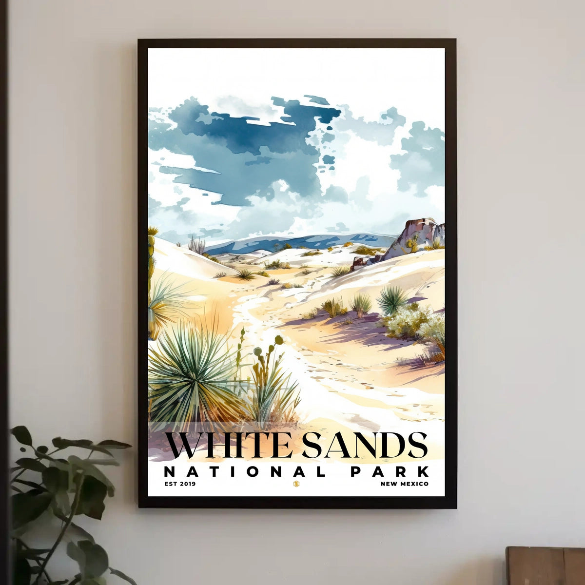 White Sands Watercolor Wall Art Poster