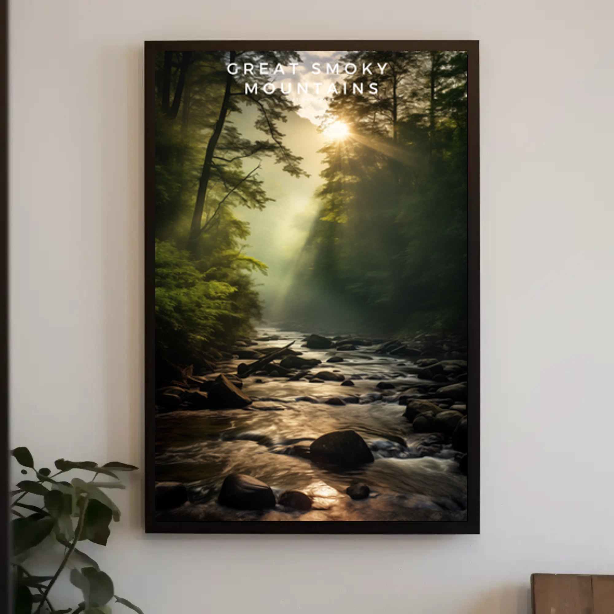 Tranquil Sunlit Forest Travel Poster Print
