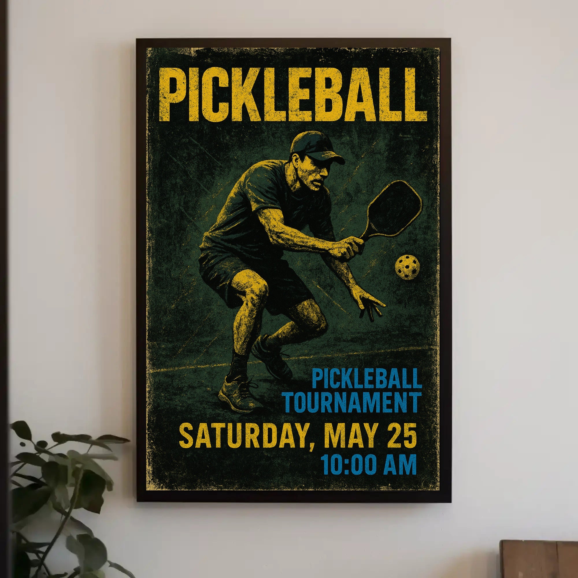 Pickleball Tournament Energy Sports Poster PosterGoat