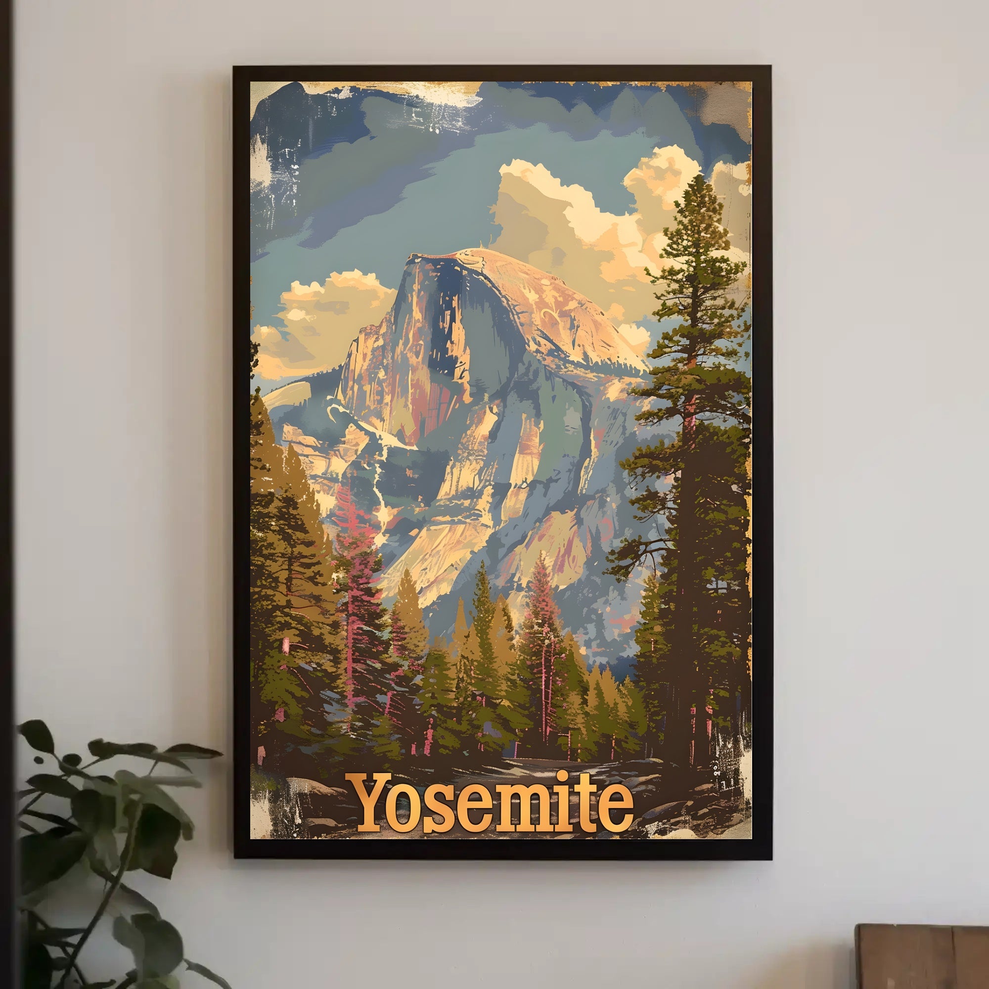 Vintage Yosemite Half Dome National Park Poster