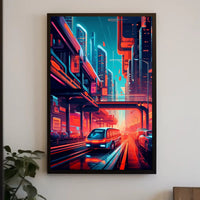 Futuristic Urban Transit Poster