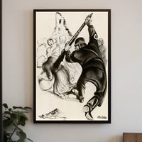 Oppression Depicted in Wartime Illustration Poster PosterGoat