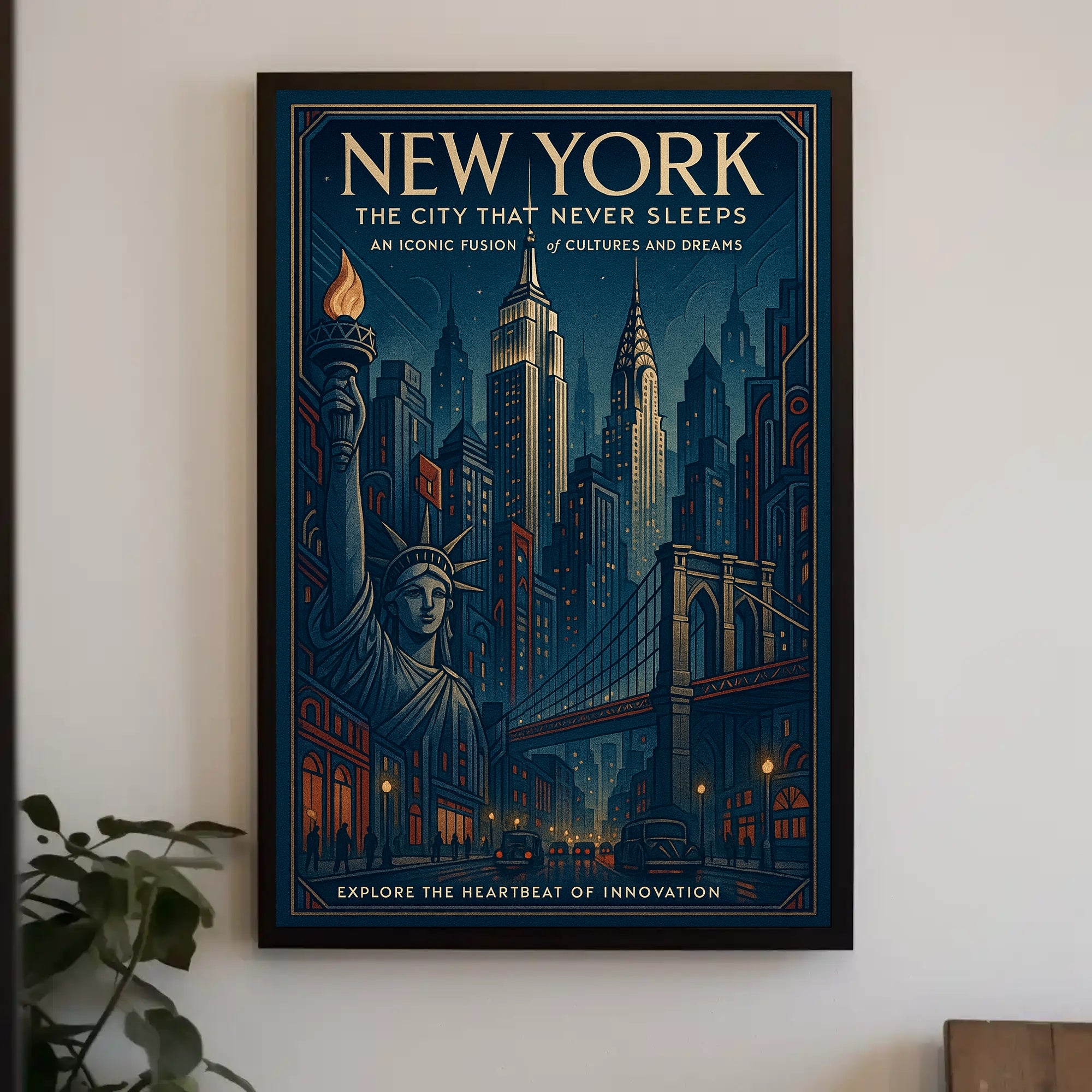 New York Vintage Travel Poster Wall Art Print
