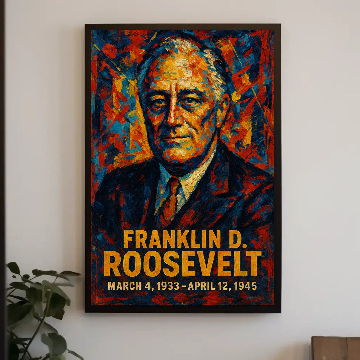 Franklin D. Roosevelt 32nd President of the United States Glitch Hop Art Poster