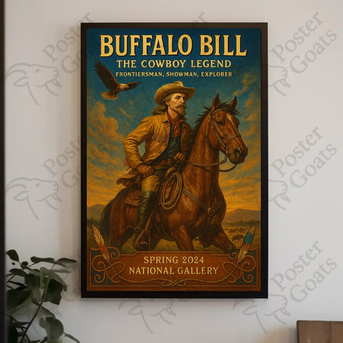 Buffalo Bill Frontier Adventure Poster Vintage Wall Art