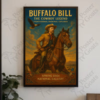 Buffalo Bill Frontier Adventure Poster Vintage Wall Art